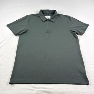 Reigning Champ Shirt Mens Large Gray Golf Polo Snap Collar Stretch Performance